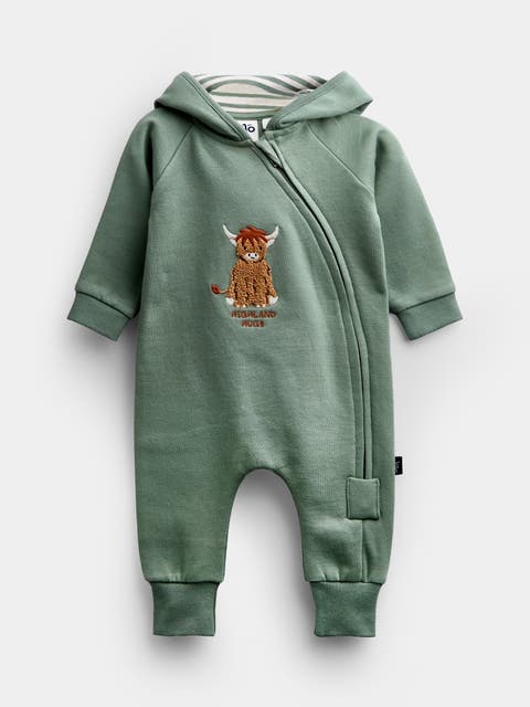 Kids' Embroidered Zip-up Hooded Jersey Romper (baby)