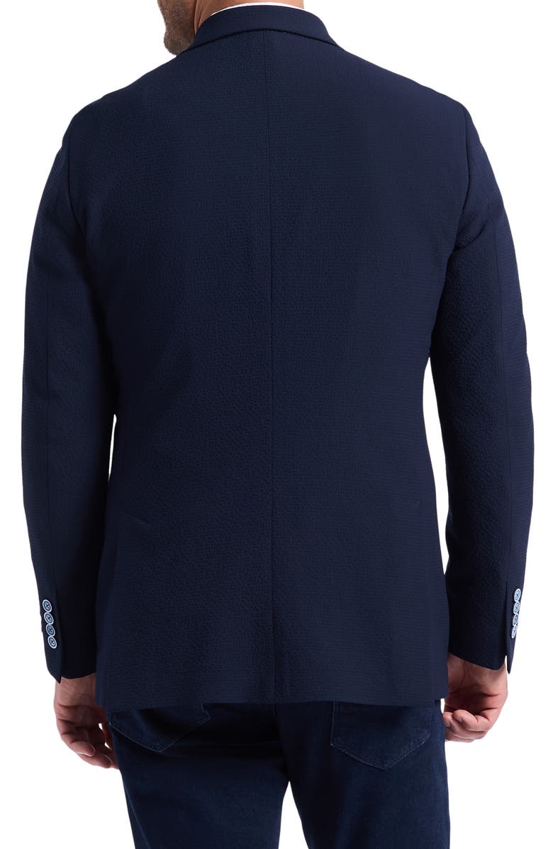 Robert Graham Harston Tailored Fit Navy Seersucker Sport Coat, Alternate, color, Navy
