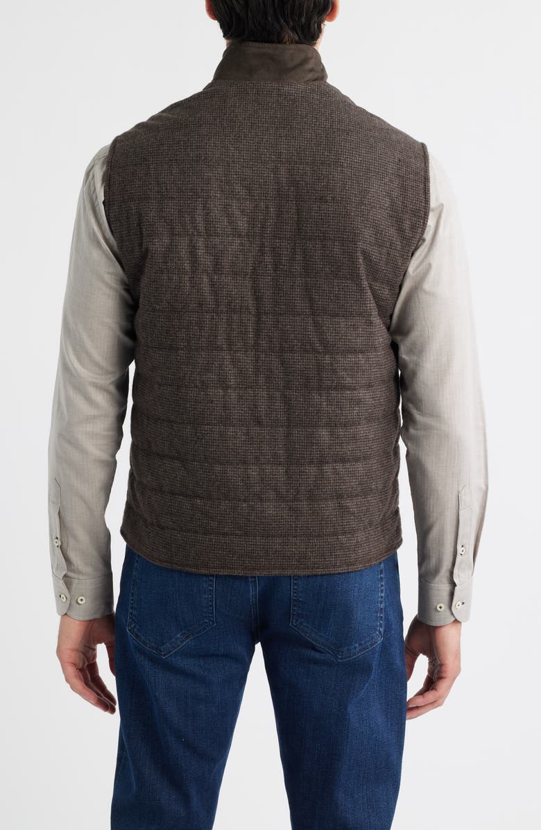 johnnie-O Corde Quilted Faux Suede Vest, Alternate, color, Coffee