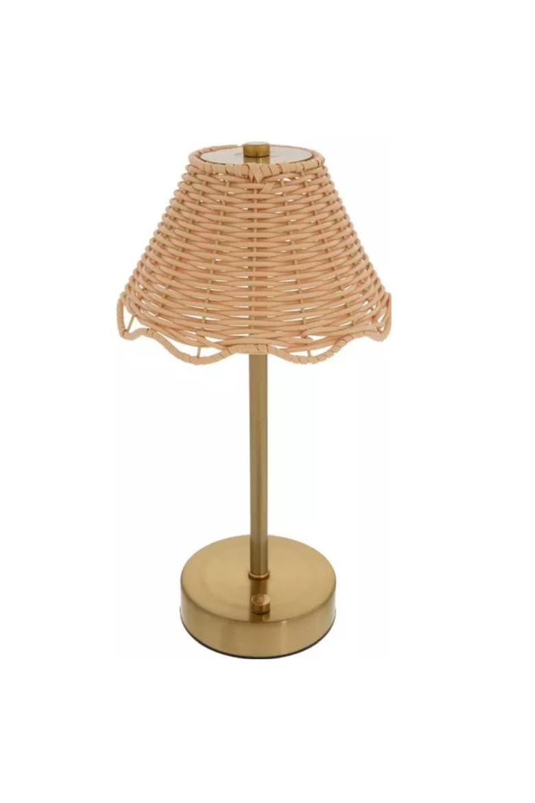 Scalloped Rattan LED Table Lamp, Main, color, Natural