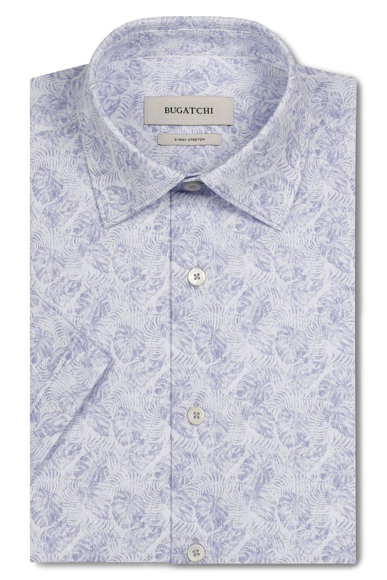 Miles OoohCotton® Tropical Leaf Print Short Sleeve Button-Up Shirt, Alternate, color, LILAC