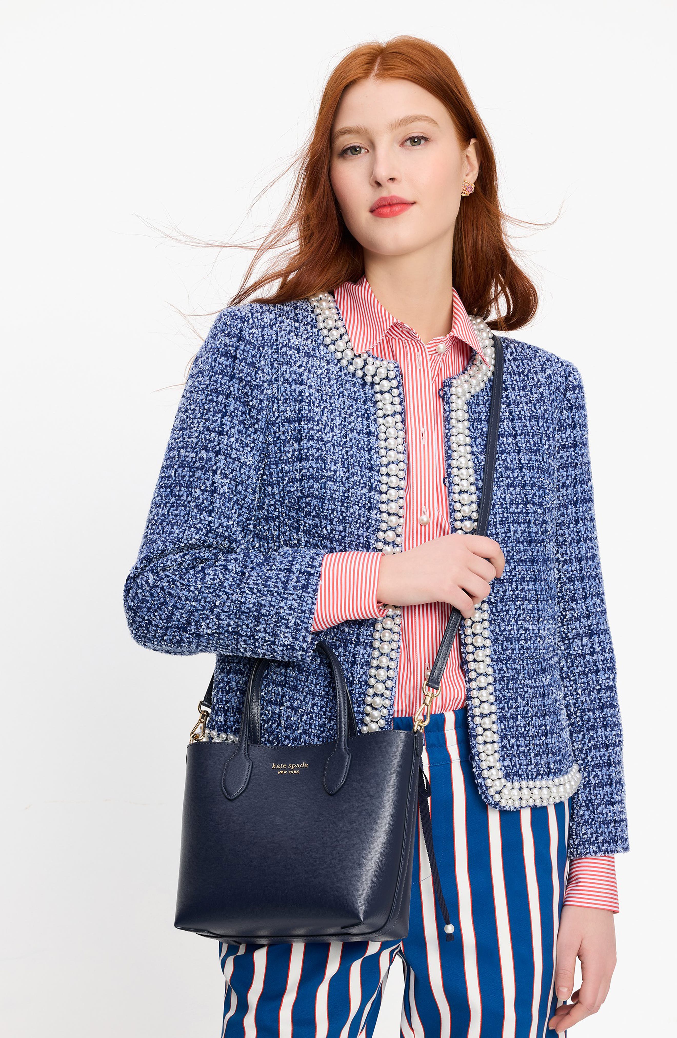 medium bleecker saffiano leather tote, Alternate, color, PARISIAN NAVY