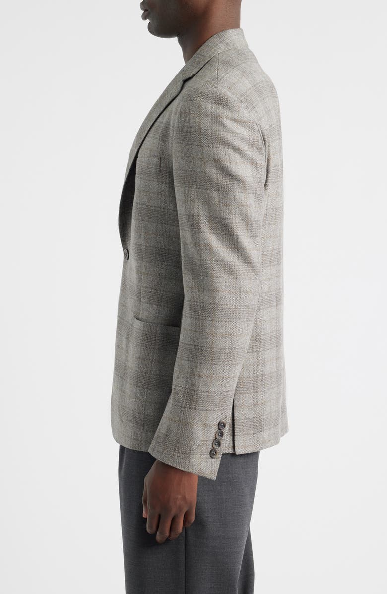 Vince Icon Relaxed Fit Glen Check Brushed Wool Sport Coat, Alternate, color, Light Grey