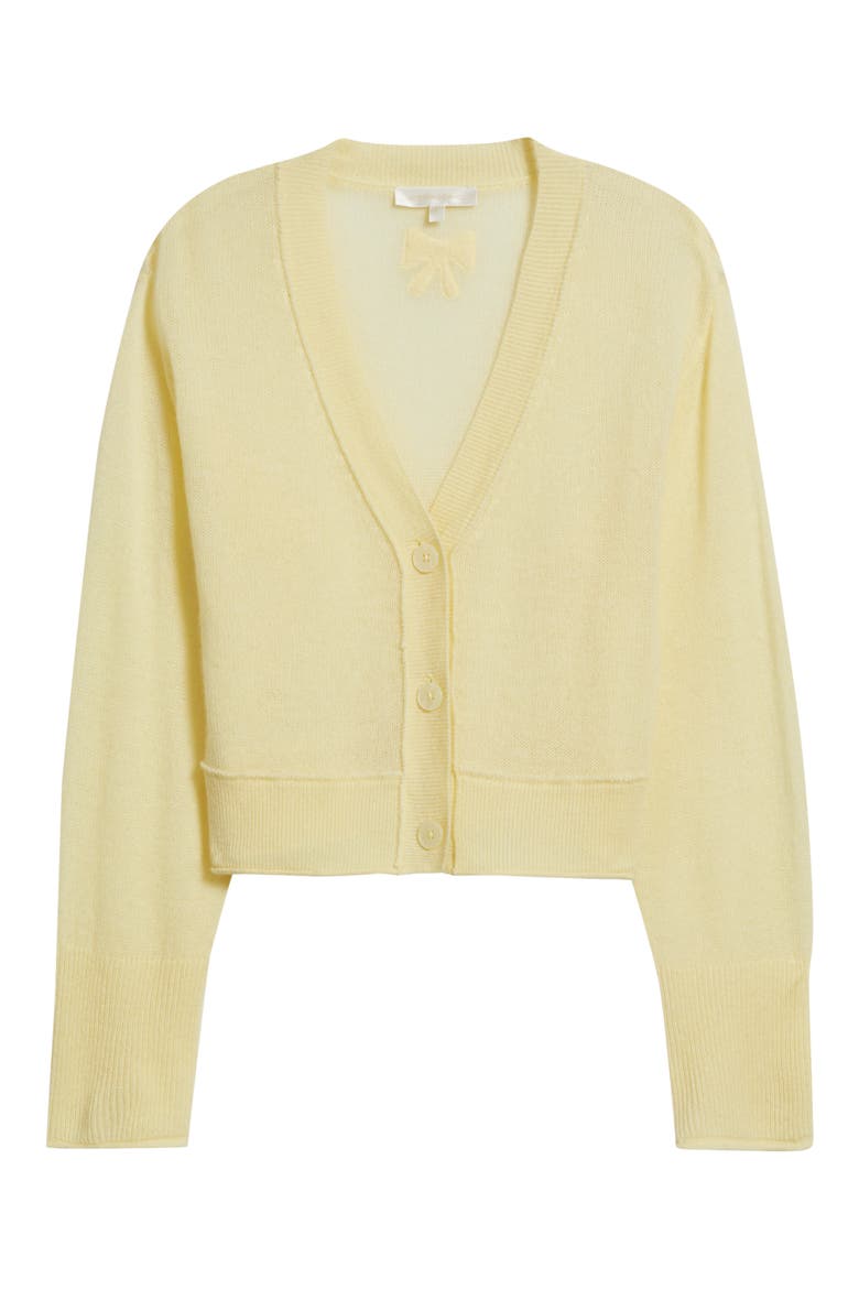 Lawrence Crop Cashmere Cardigan, Alternate, color, LIGHT LEMON
