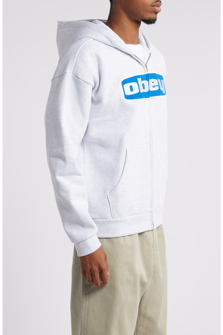 Boxed In Extra Heavy Zip Hoodie, Alternate, color, ASH GREY