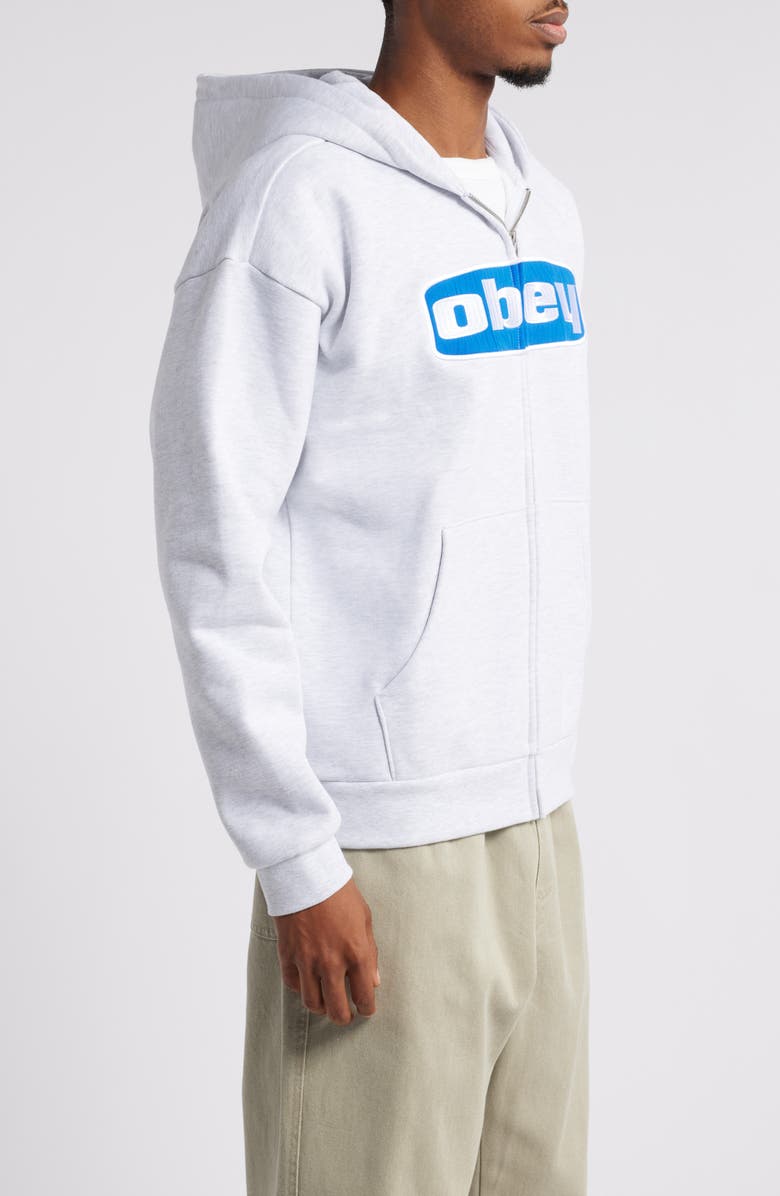 Obey Boxed In Extra Heavy Zip Hoodie, Alternate, color, 