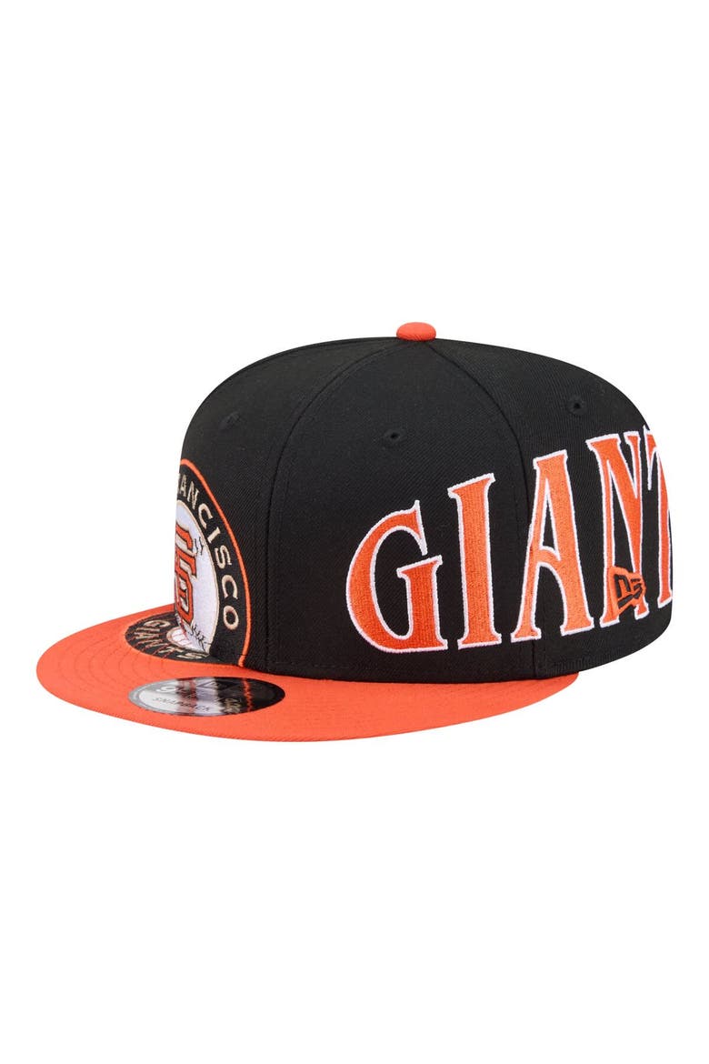 Men's New Era Black/Orange San Francisco Giants Stretched Two-Tone 9FIFTY Adjustable Hat, Main, color, Black