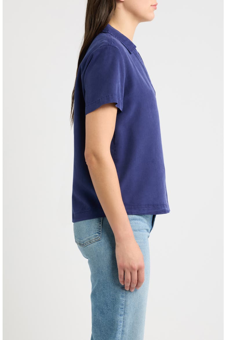 Flowy Button-Up Shirt, Alternate, color, NIGHTFALL BLUE