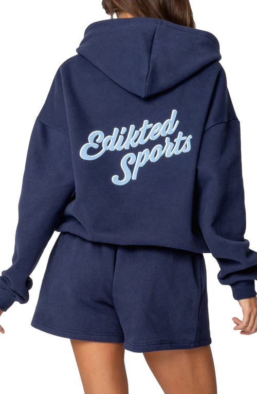 Edikted So Sporty Hoodie In Navy
