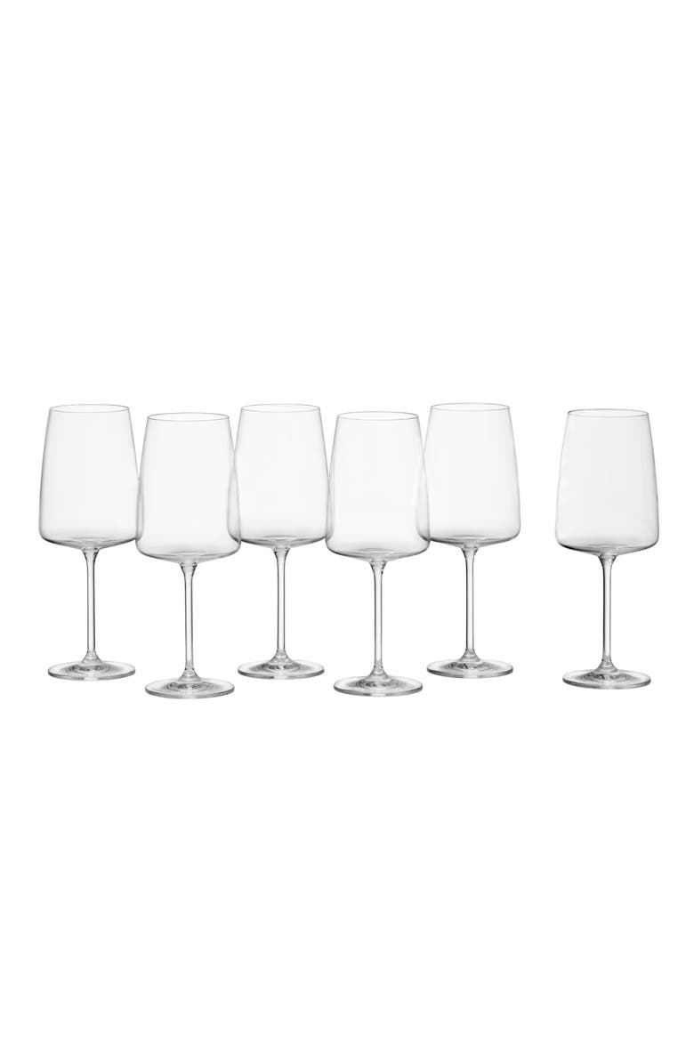 Sensa Set of 6 Red Wine Glasses, Alternate, color, CLEAR