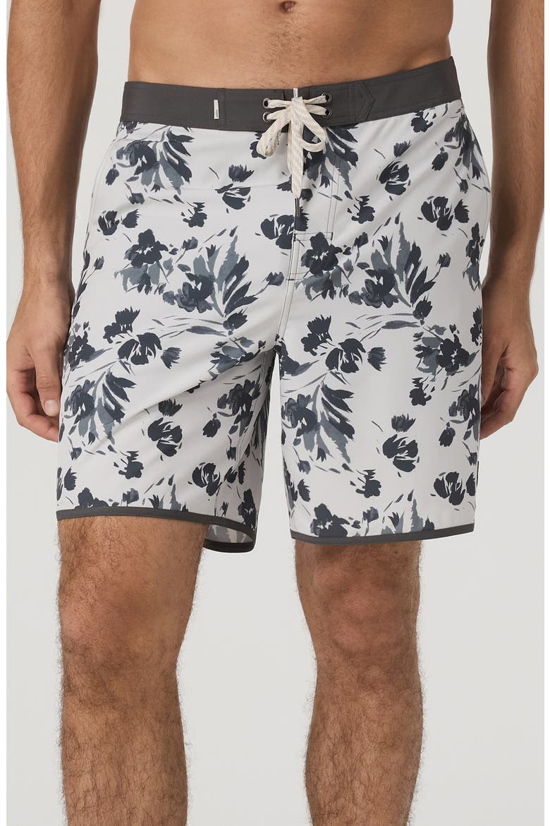 Cruise Hybrid Board Shorts, Main, color, FROST GREY FLEUR
