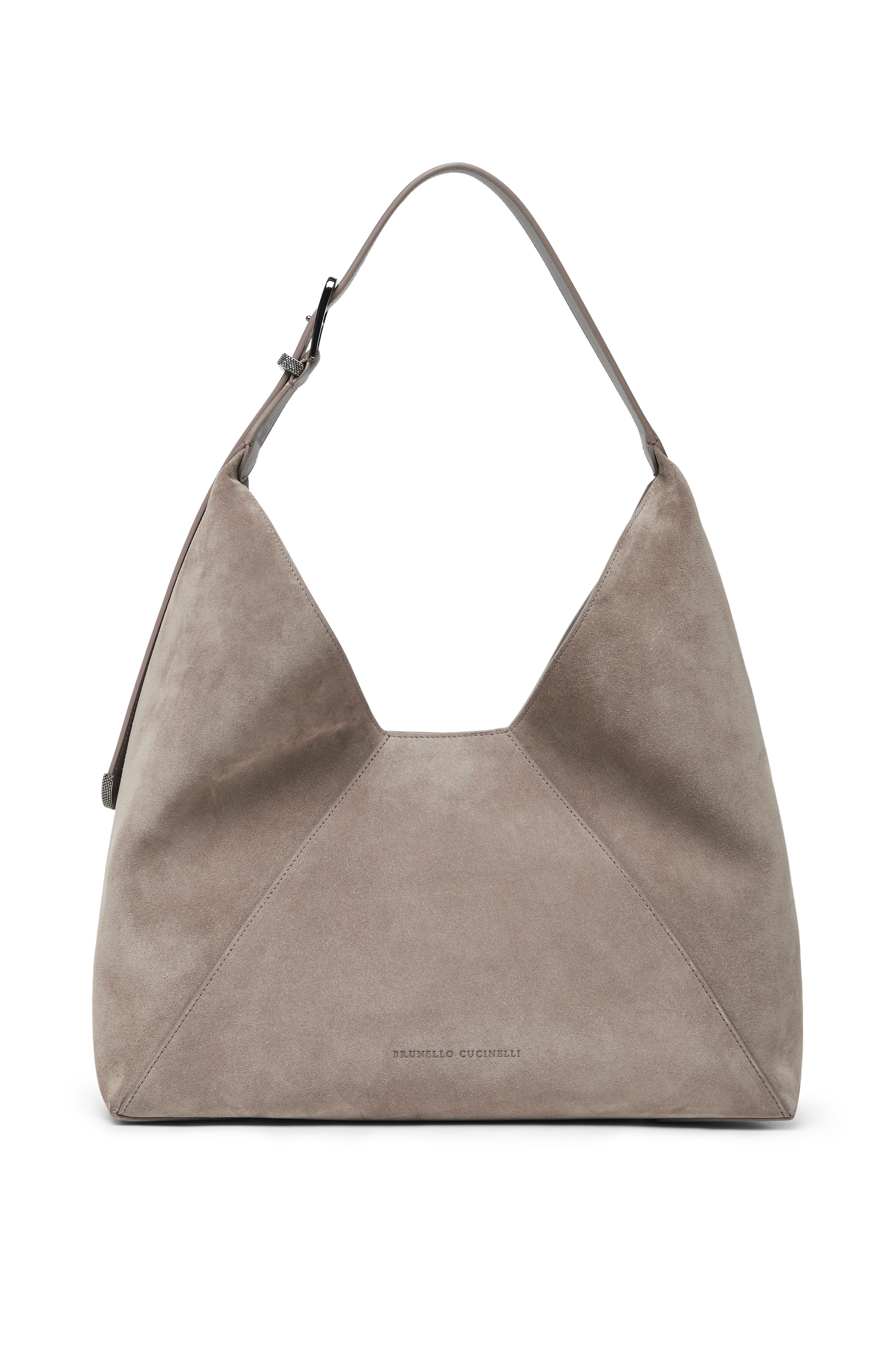 Brunello Cucinelli Sueded calfskin hobo bag, Main, color, 