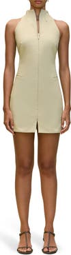 Cult Gaia Morgen High Neck Stretch Cotton Minidress