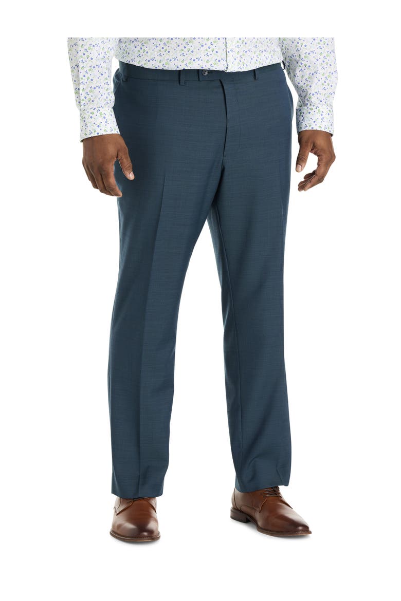 Big & Tall Solid Suit Pants, Alternate, color, TEAL