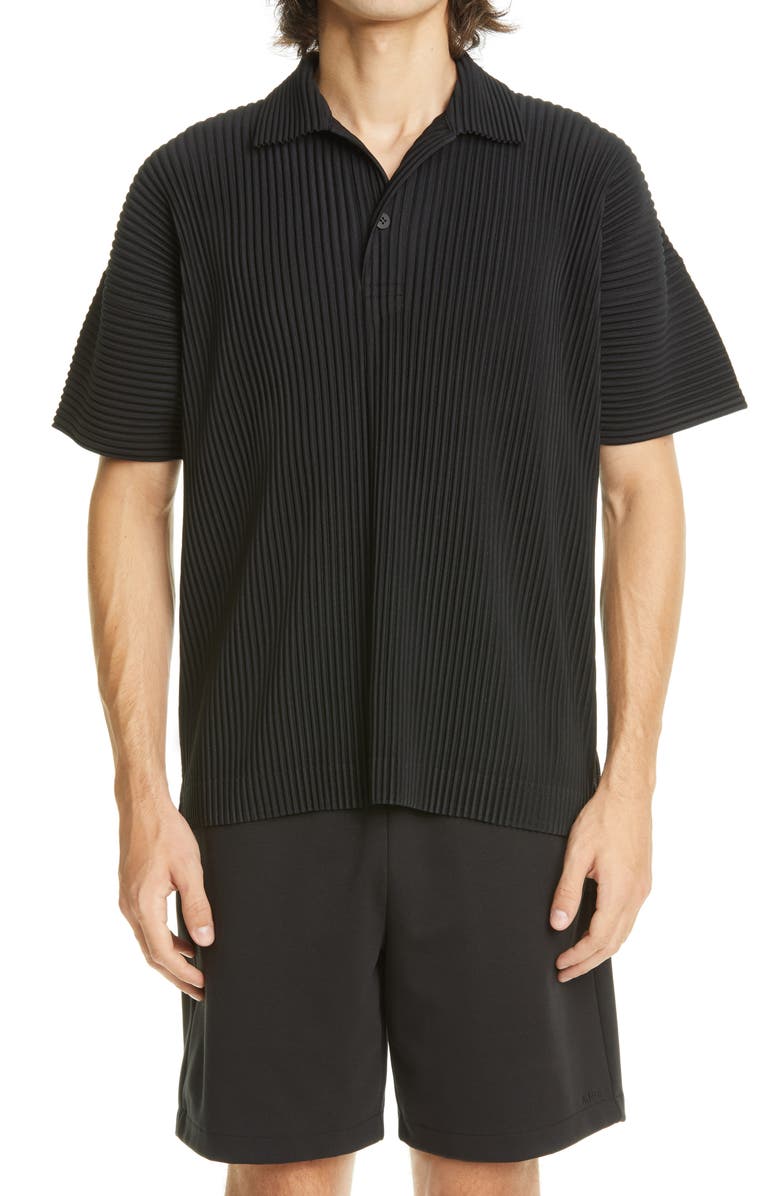 Homme Plissé Issey Miyake May Pleated Polo Shirt, Main, color,