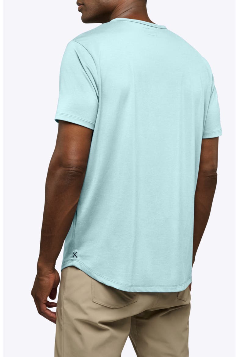 AO Curved Hem Short Sleeve Henley, Alternate, color, STERLING BLUE