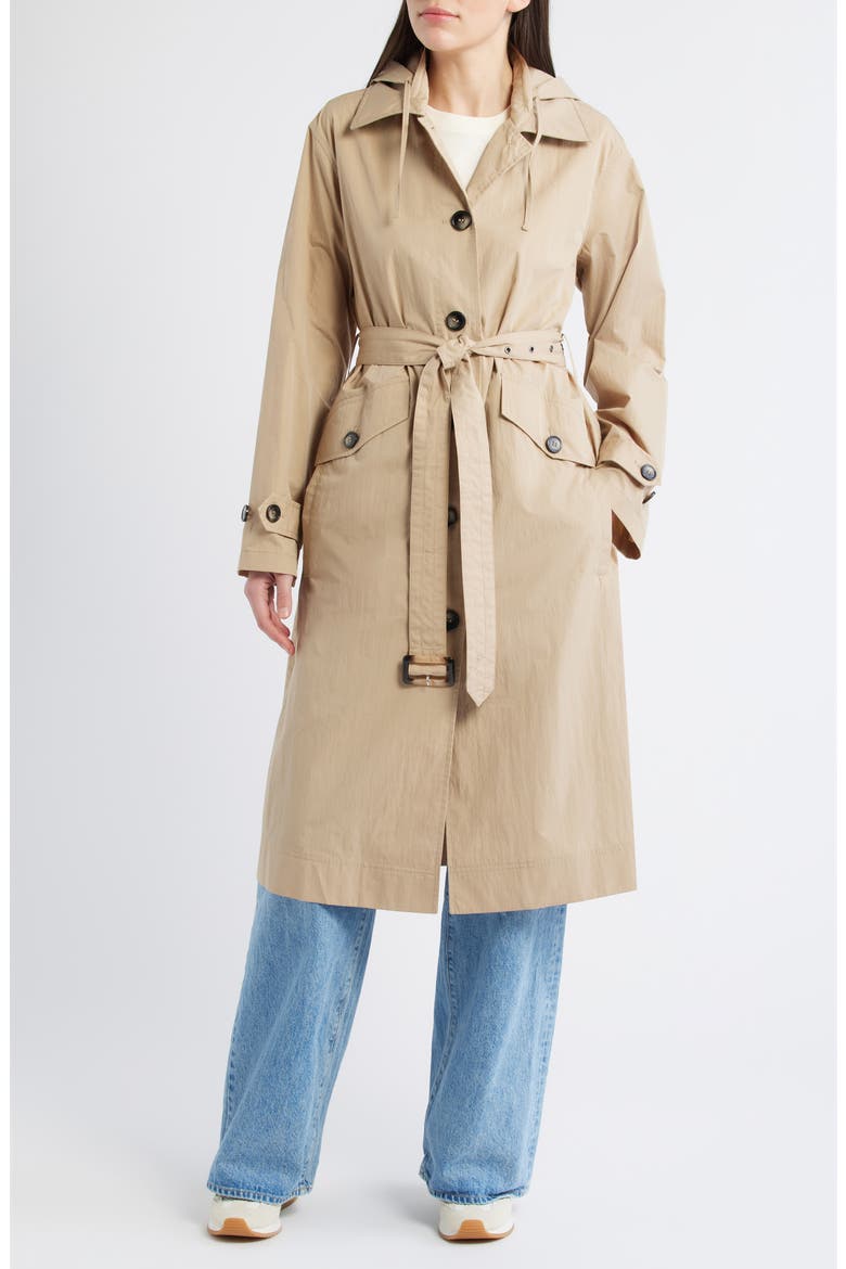 Paperweight Long Raincoat, Main, color, KHAKI