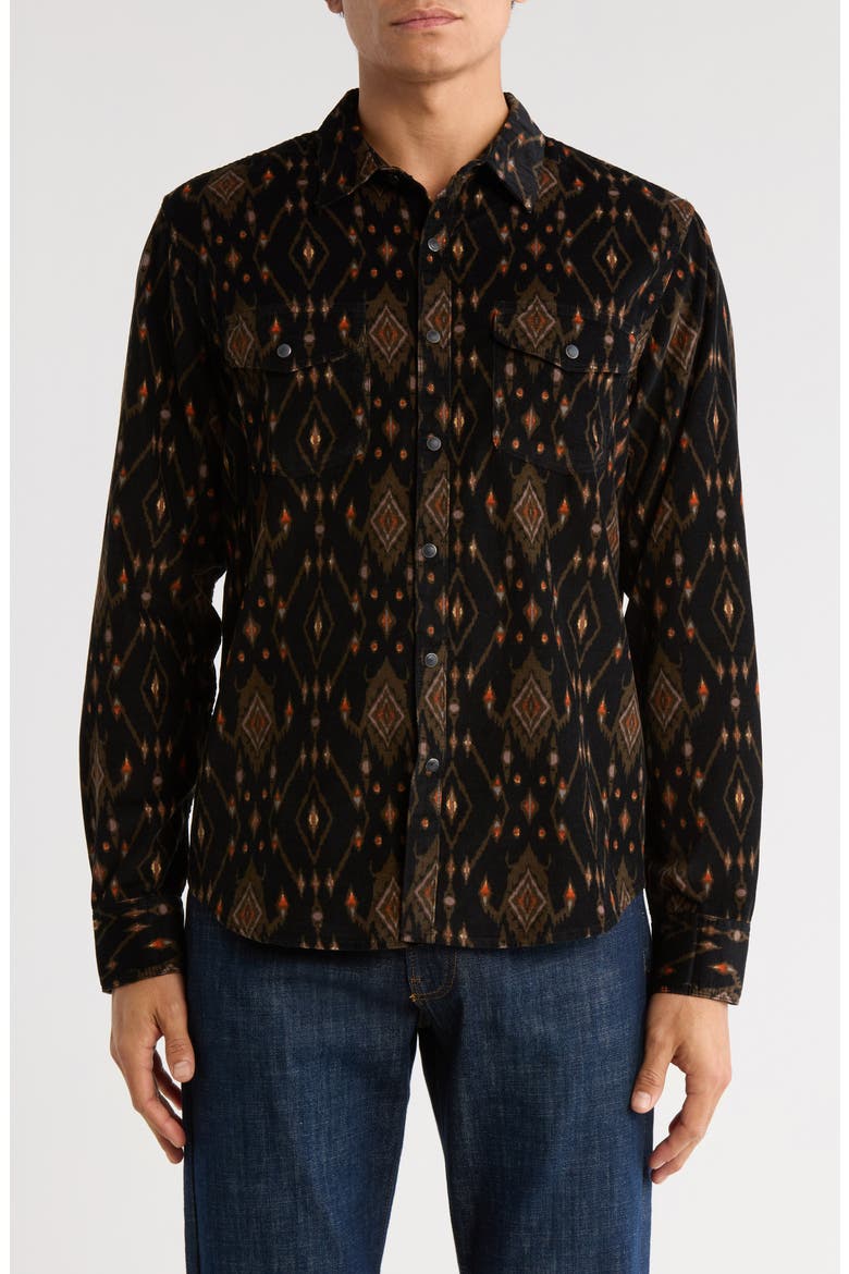 Mojave Long Sleeve Western Shirt, Main, color, BLACK IKAT/ MULTI