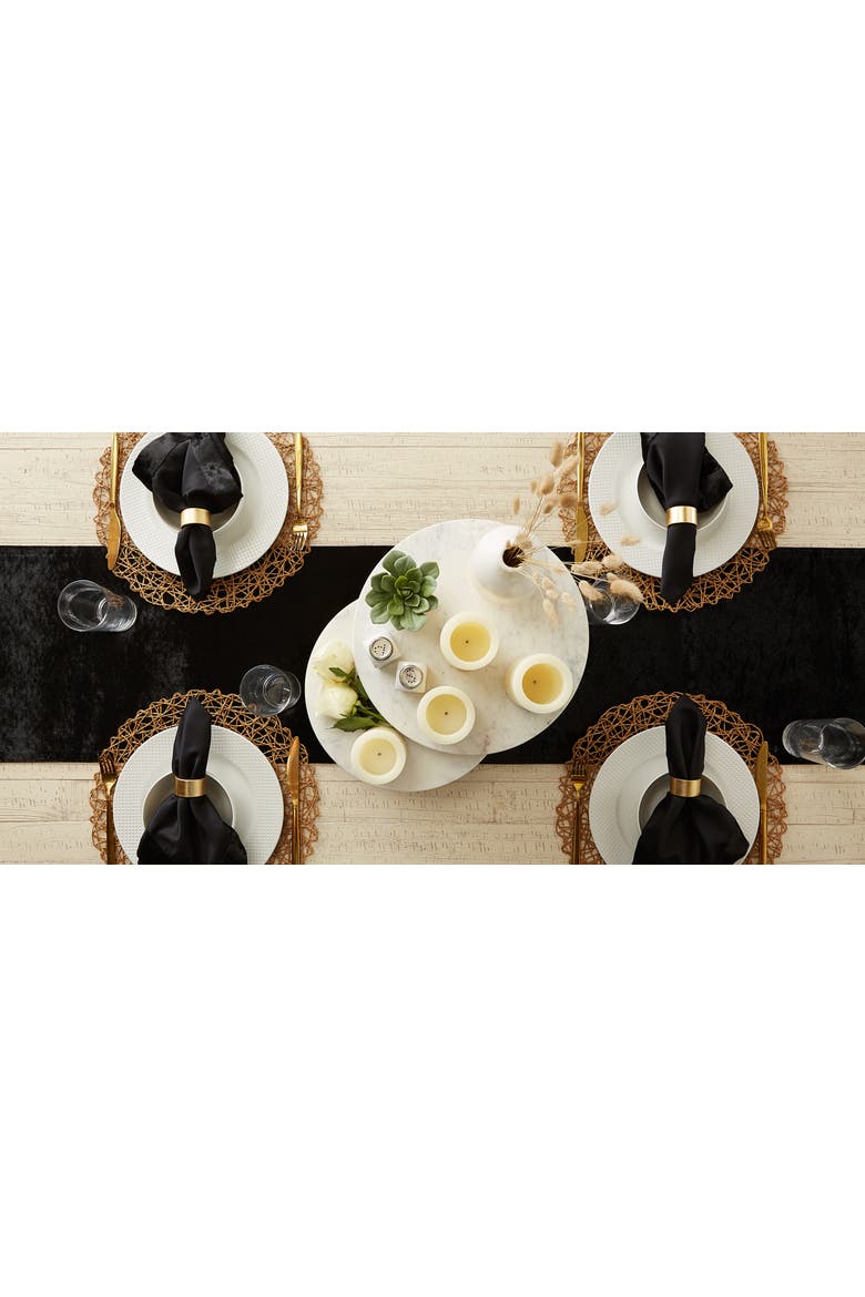 Decorative Velvet Table Runner, Alternate, color, Black
