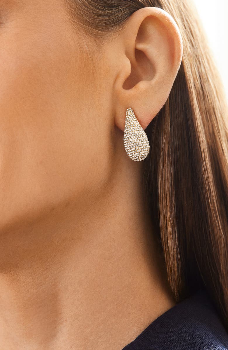 BaubleBar Ella Teardrop Statement Earrings, Alternate, color, Gold/ Crystal