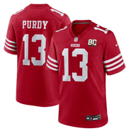 Nike Men's Nike Brock Purdy Scarlet San Francisco 49ers 80th Anniversary Game Jersey