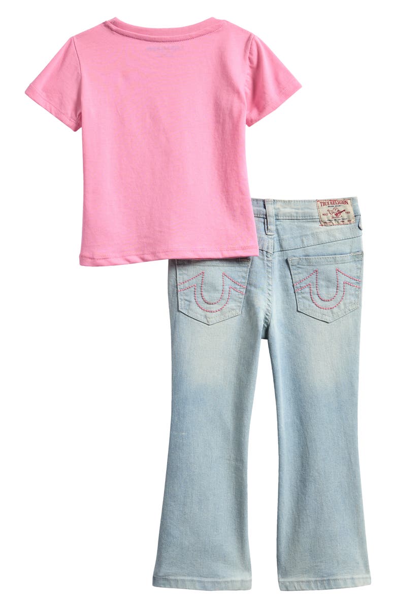 True Religion Kids' Graphic T-Shirt & Denim Jeans Set, Alternate, color, Primrose Pink