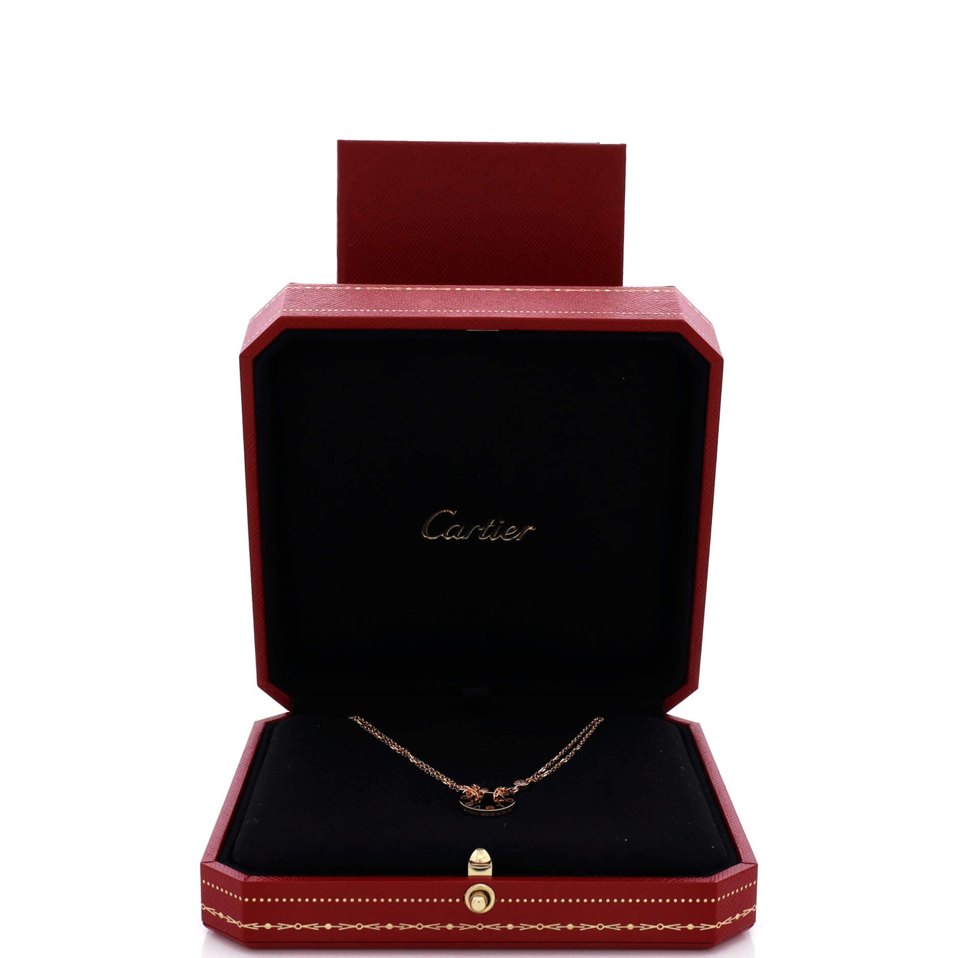 2 Diamonds Love Pendant Necklace 18K Rose Gold and Diamonds, Alternate, color, Metallic Gold
