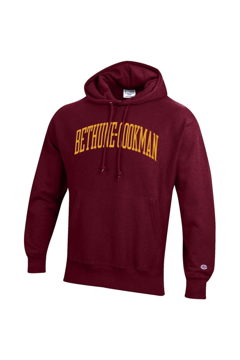 Men's Champion Maroon Bethune-Cookman Wildcats Tall Arch Pullover Hoodie, Alternate, color, Maroon