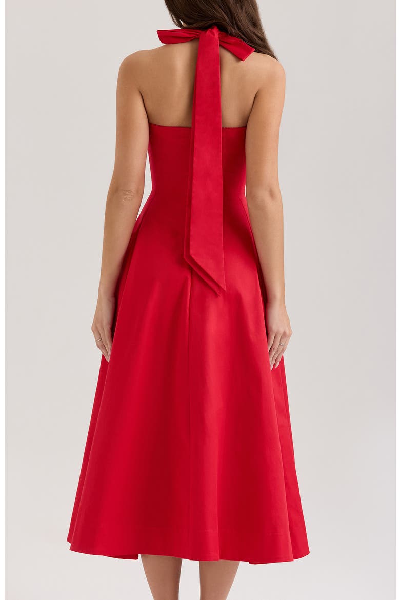 Claudia Halter Midi Dress, Alternate, color, RACING RED