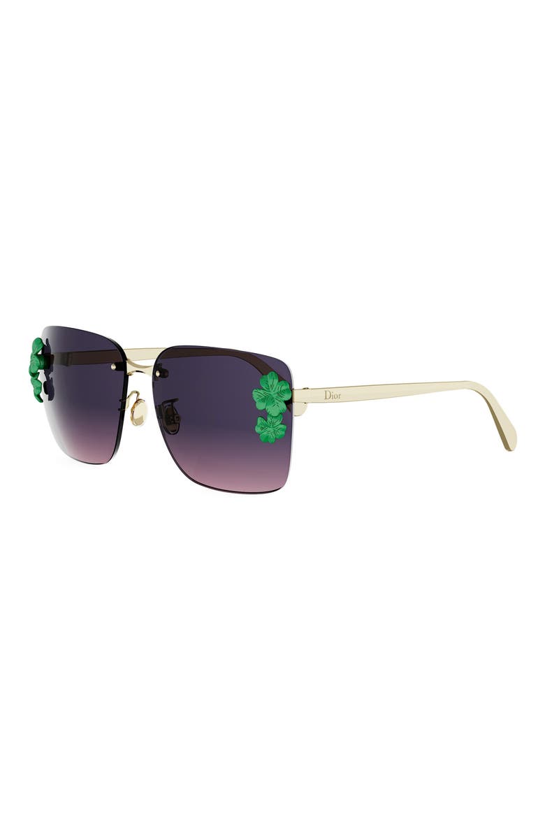 DiorClover S2U Oversize Gradient Rimless Square Sunglasses, Alternate, color, SHINY GOLD / GRADIENT BORDEAUX