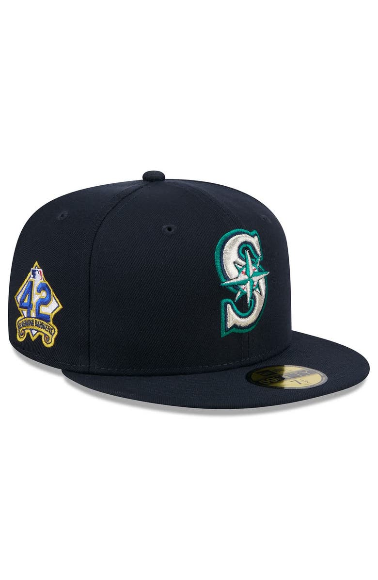 New Era Men's New Era Navy Seattle Mariners 2025 Jackie Robinson Day 59FIFTY Fitted Hat, Main, color, Navy