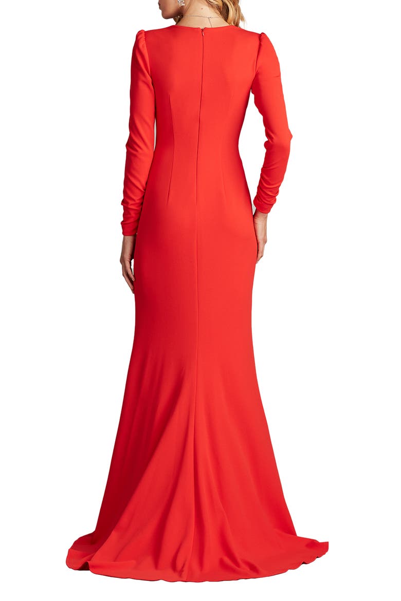 Long Sleeve Mermaid Gown, Alternate, color, RED ROSE