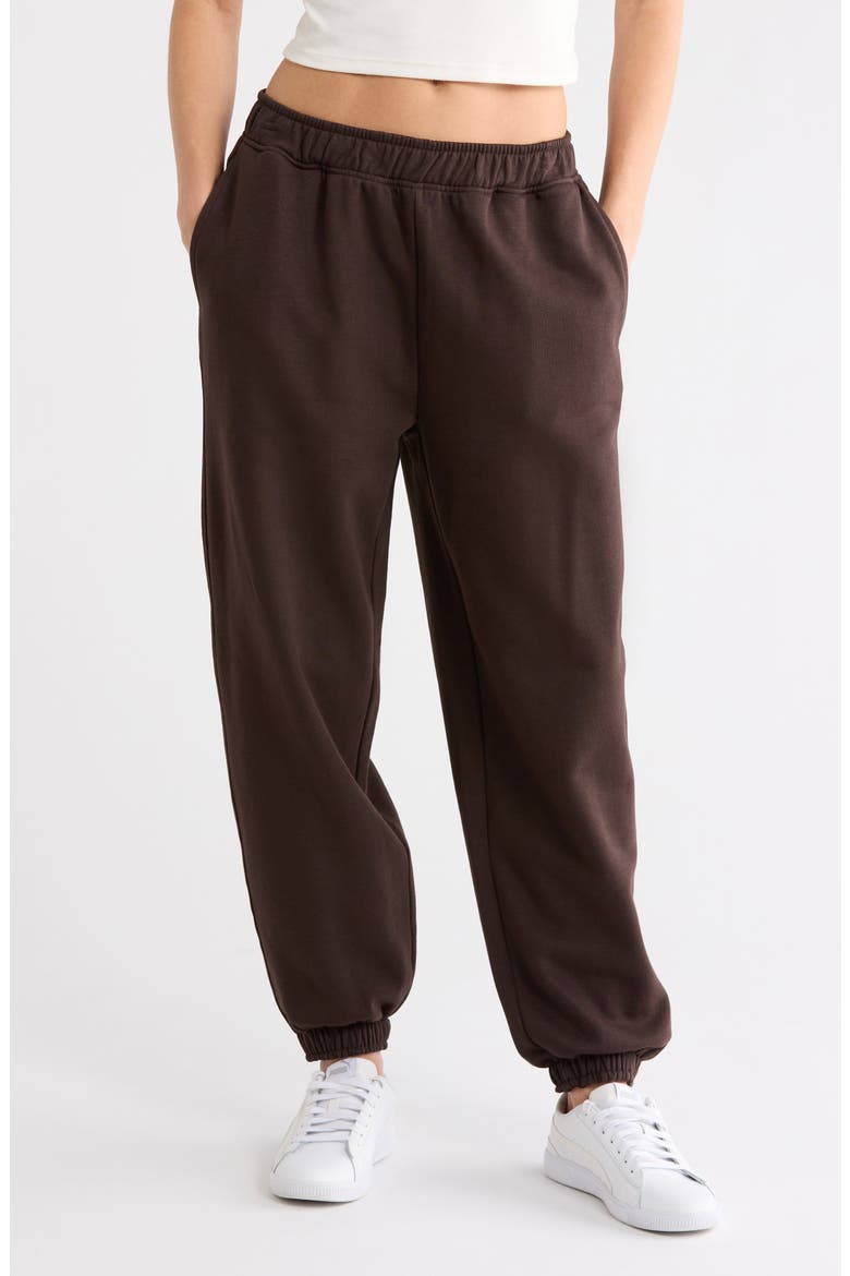 Sahara Fleece Oversized Joggers, Main, color, CHOCOLATE TORTE