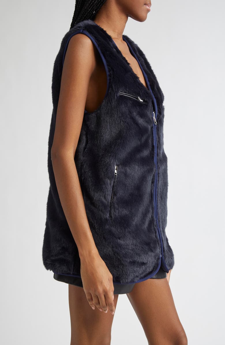 R13 Faux Fur Zip Vest, Alternate, color,