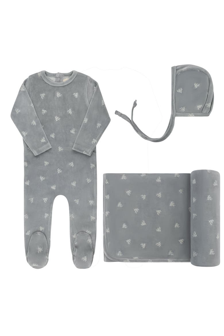 Velour Leaf Pattern Collection - Take Me Home Set, Main, color, Blue