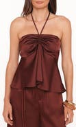 Petal & Pup Vita Ruched Peplum Halter Top