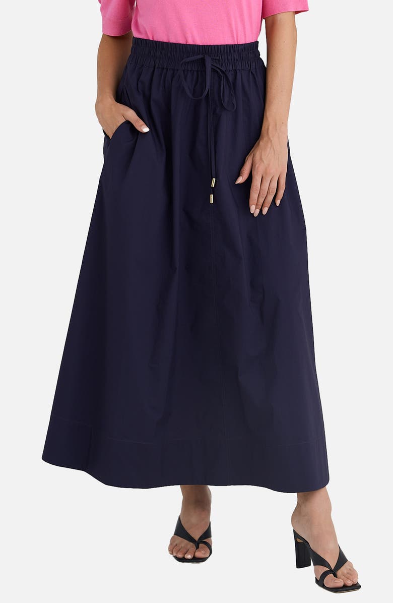 Brave+True Eliza Tie Waist Maxi Skirt, Alternate, color, Navy
