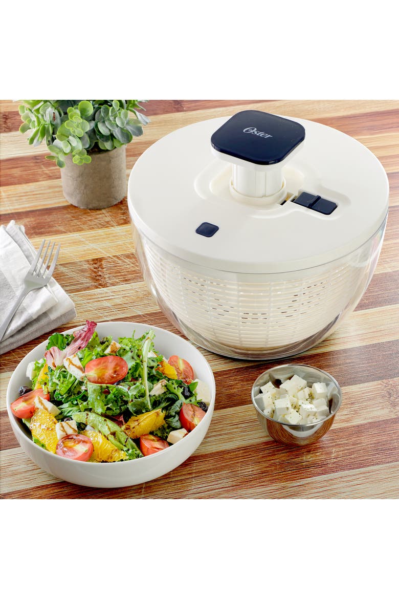 Hunterdale 6.3 Quart Plastic Salad Spinner in White, Alternate, color, White