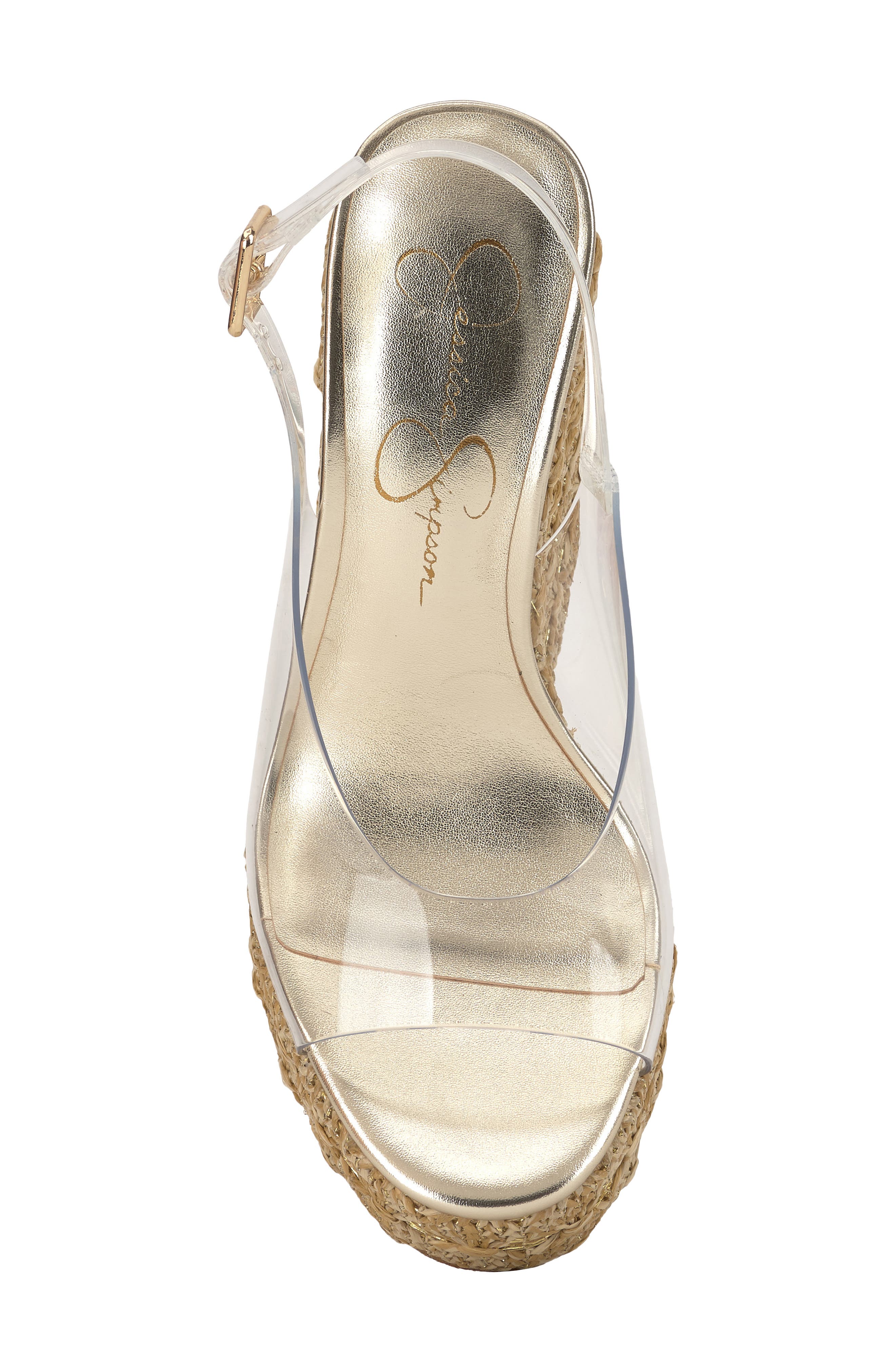 Jessica Simpson Kaliese Slingback Platform Wedge Sandal, Alternate, color, Clear