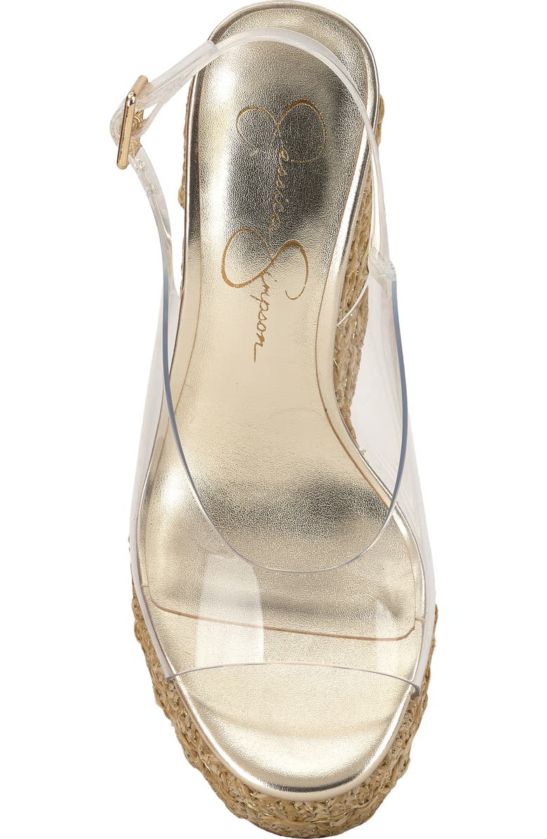 Jessica Simpson Kaliese Slingback Platform Wedge Sandal, Alternate, color, Clear