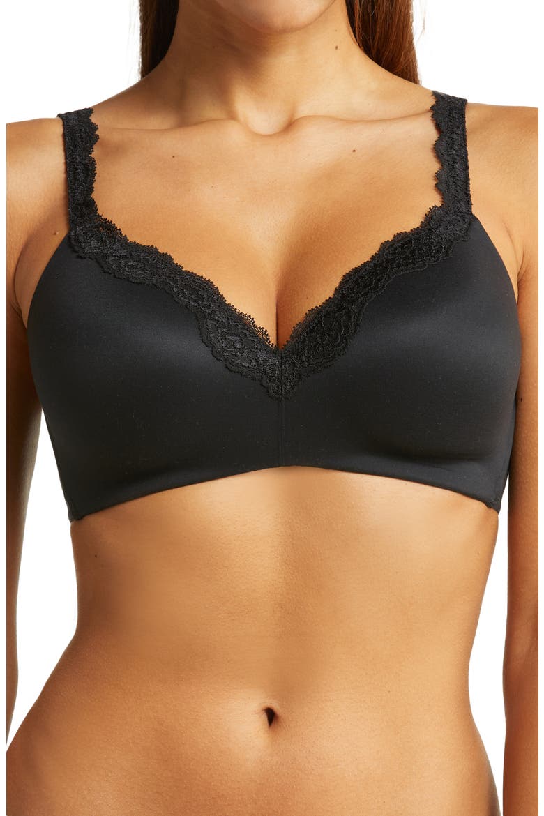 Softly Styled Wireless Bra, Main, color, BLACK