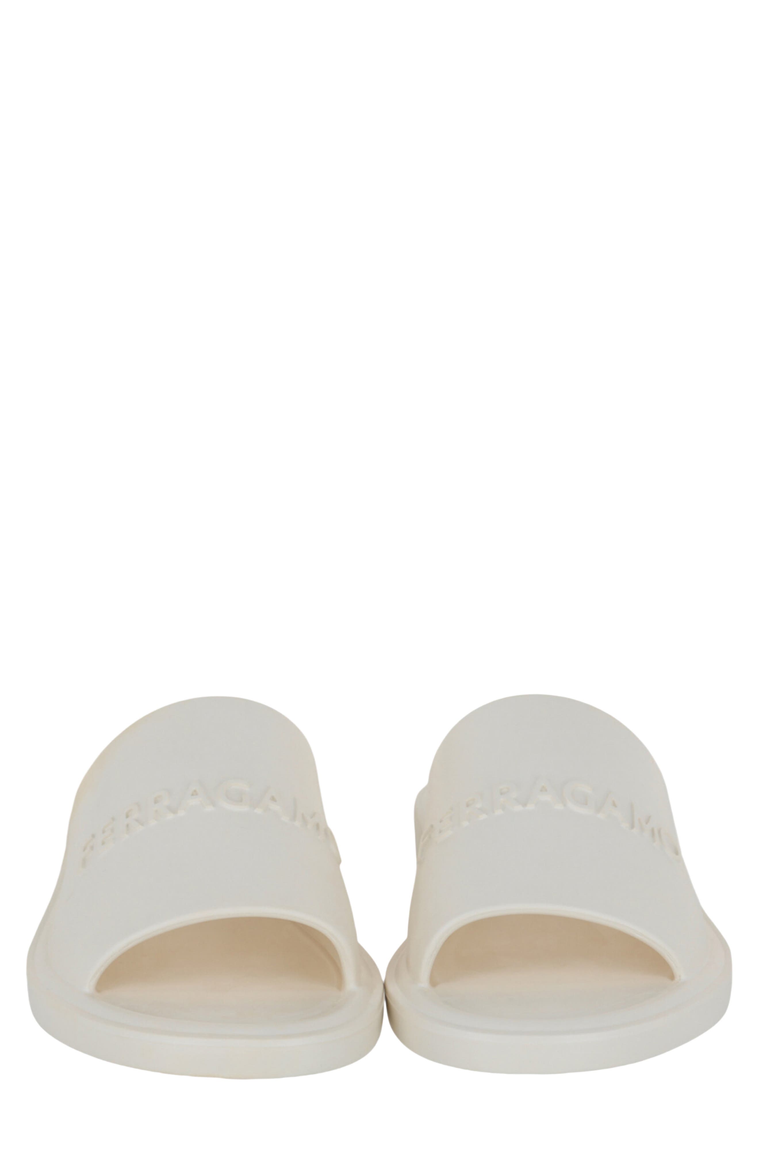 Giuneva Logo Embossed Slide Sandal, Alternate, color, WHITE