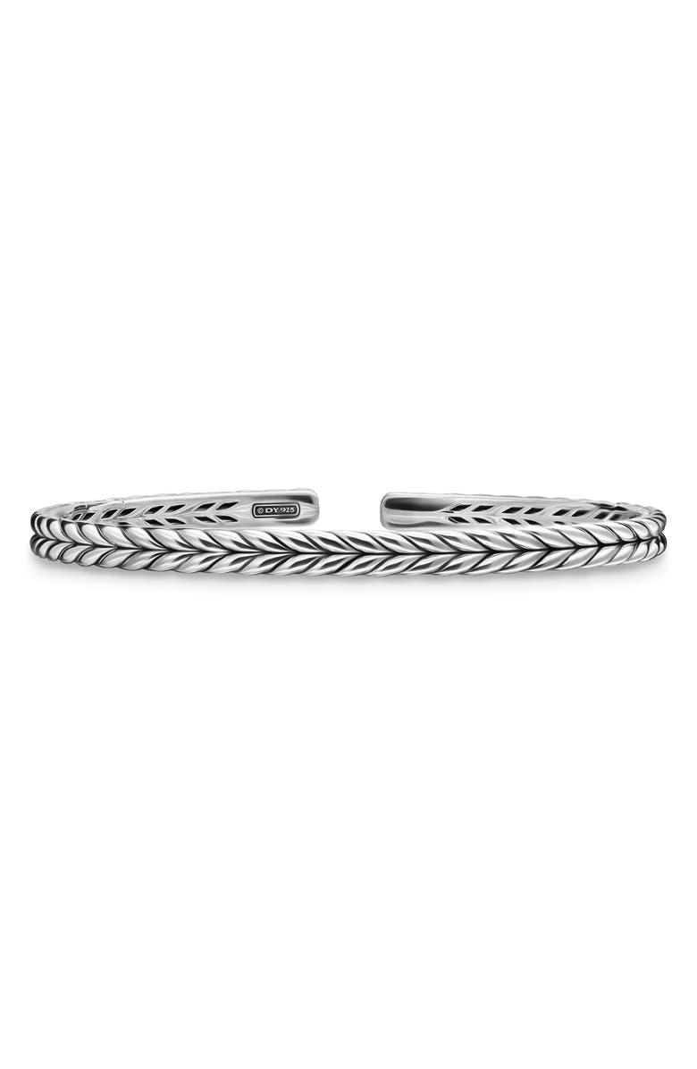 David Yurman Chevron Flex Bracelet, Main, color, Silver
