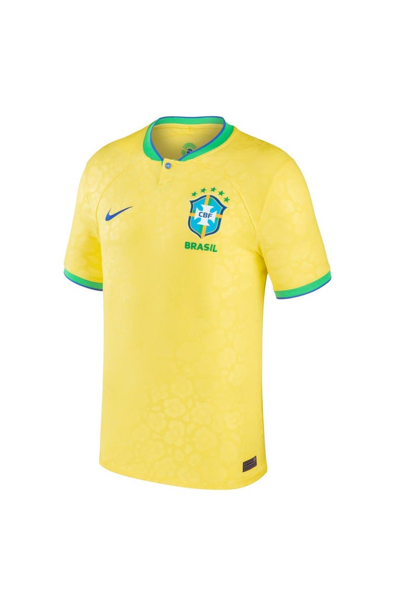 Nike Men's Nike Yellow Brazil National Team 2022/23 Home Breathe Stadium Replica Blank Jersey, Alternate, color, 