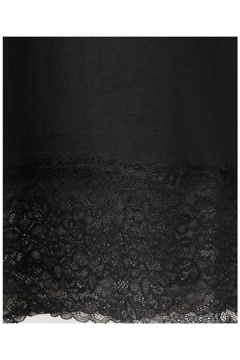 Lace Trim Nightgown, Alternate, color, BLACK