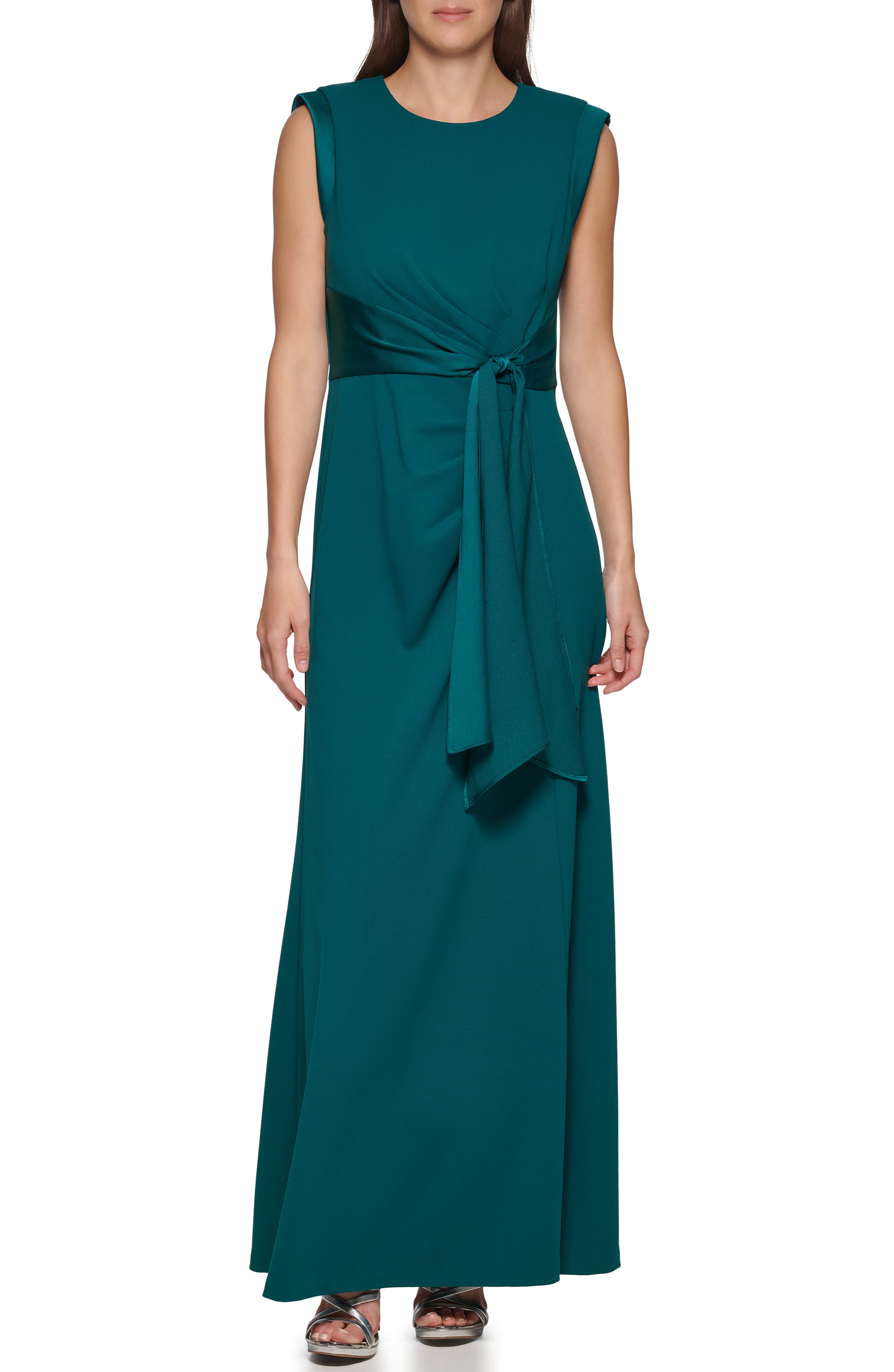 Cap Sleeve Side Tie Gown