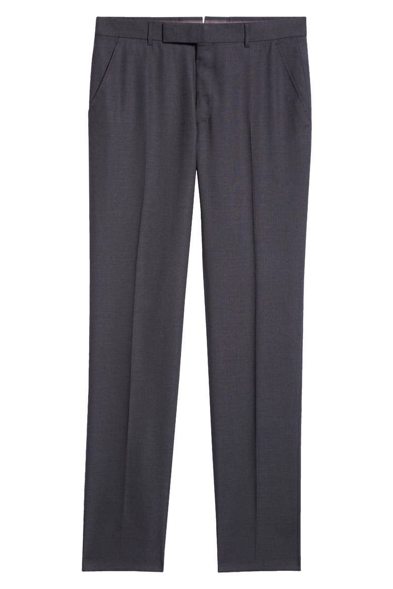 Shelton Mohair, Wool & Silk Trousers, Alternate, color, GREY MELANGE
