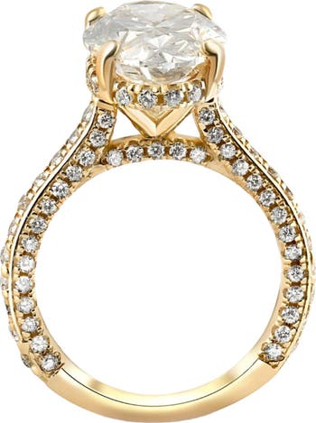 Certified 6.70Ct TW Oval Lab Grown Diamond Engagement Ring 14k Gold