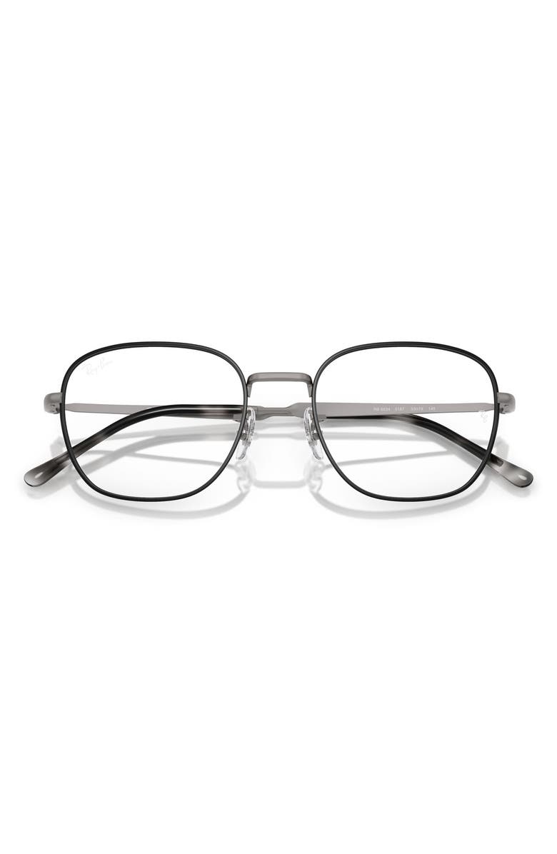 Ray-Ban 51mm Square Optical Glasses, Alternate, color, Gunmetal