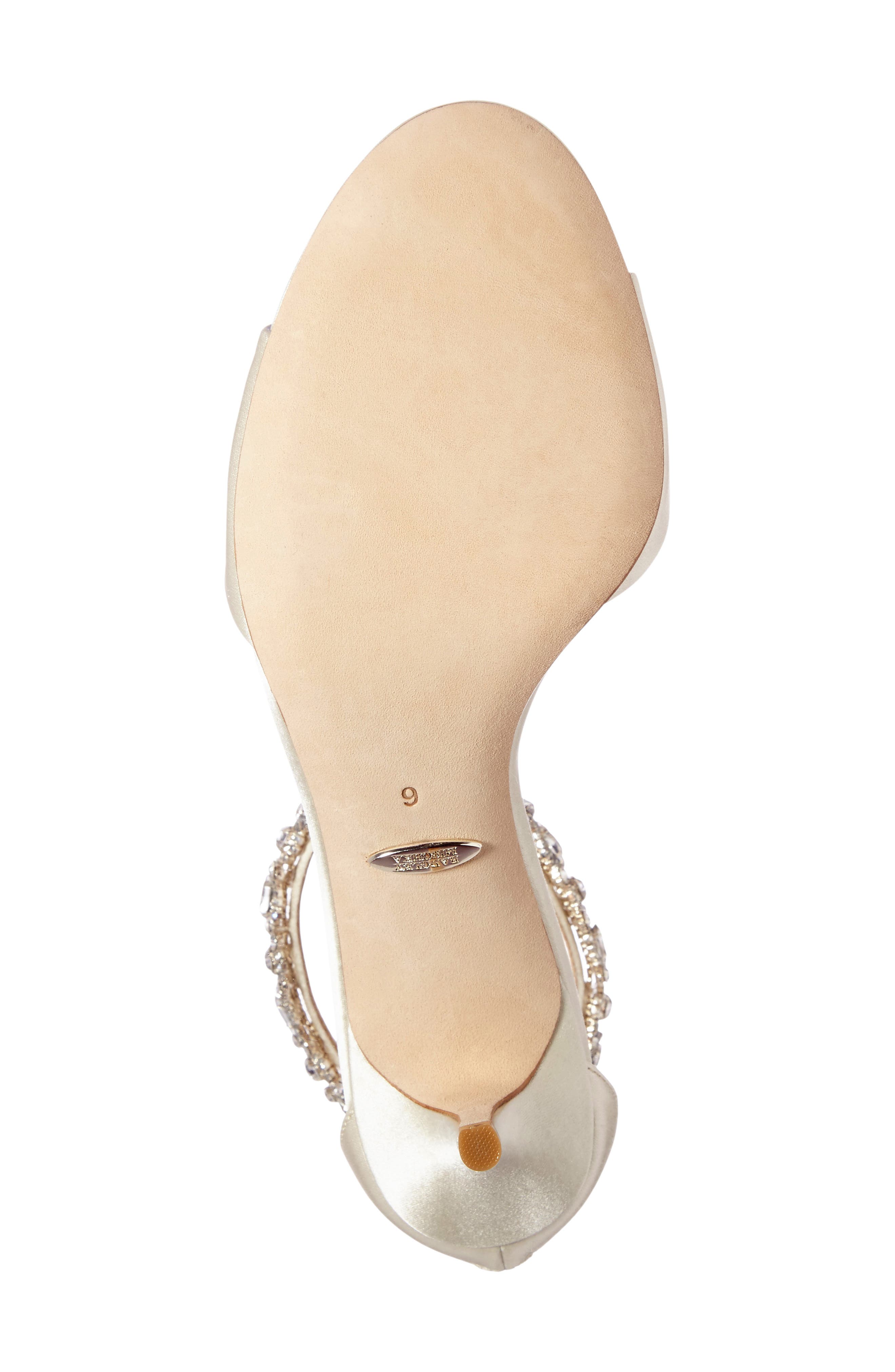 Badgley Mischka Geranium Embellished Sandal, Alternate, color, IVORY SATIN